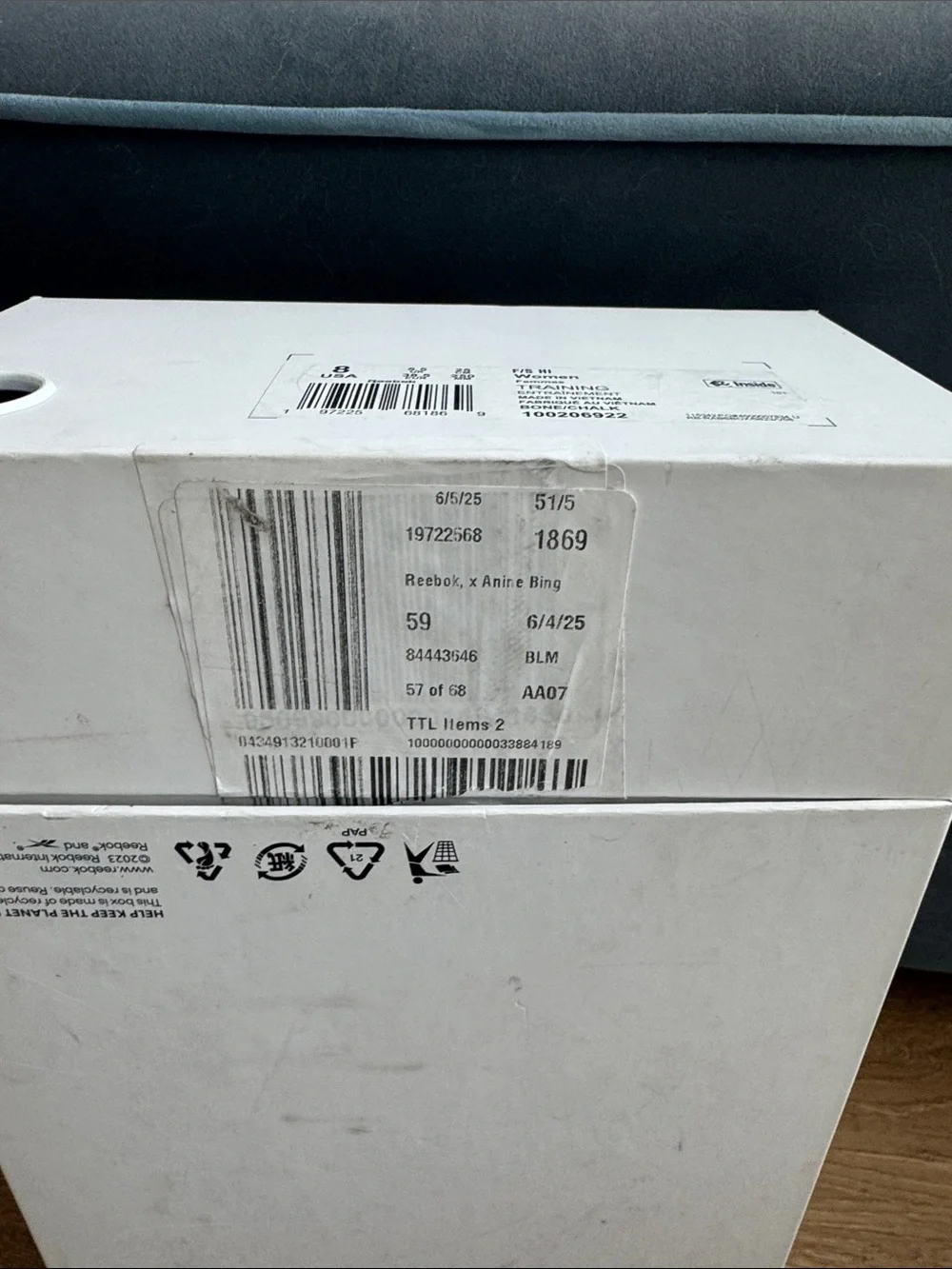 Anine Bing x Reebok White Leather High-Top Sneakers